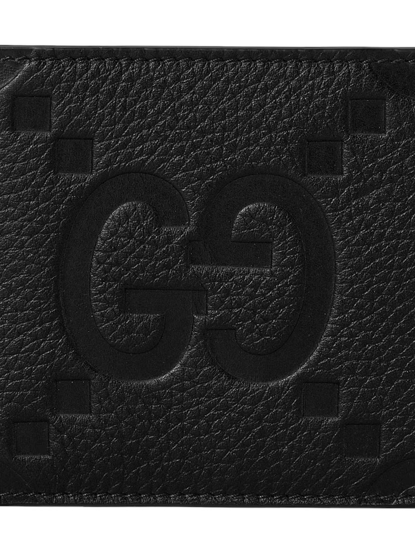 100% Authentic Gucci Jumbo Gg Leather Folded Wallet 739475 - Black!